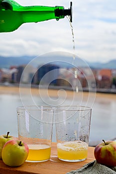 Asturian cider made fromÂ fermented apples in wooden barrels should be poured from great height for air bubbles